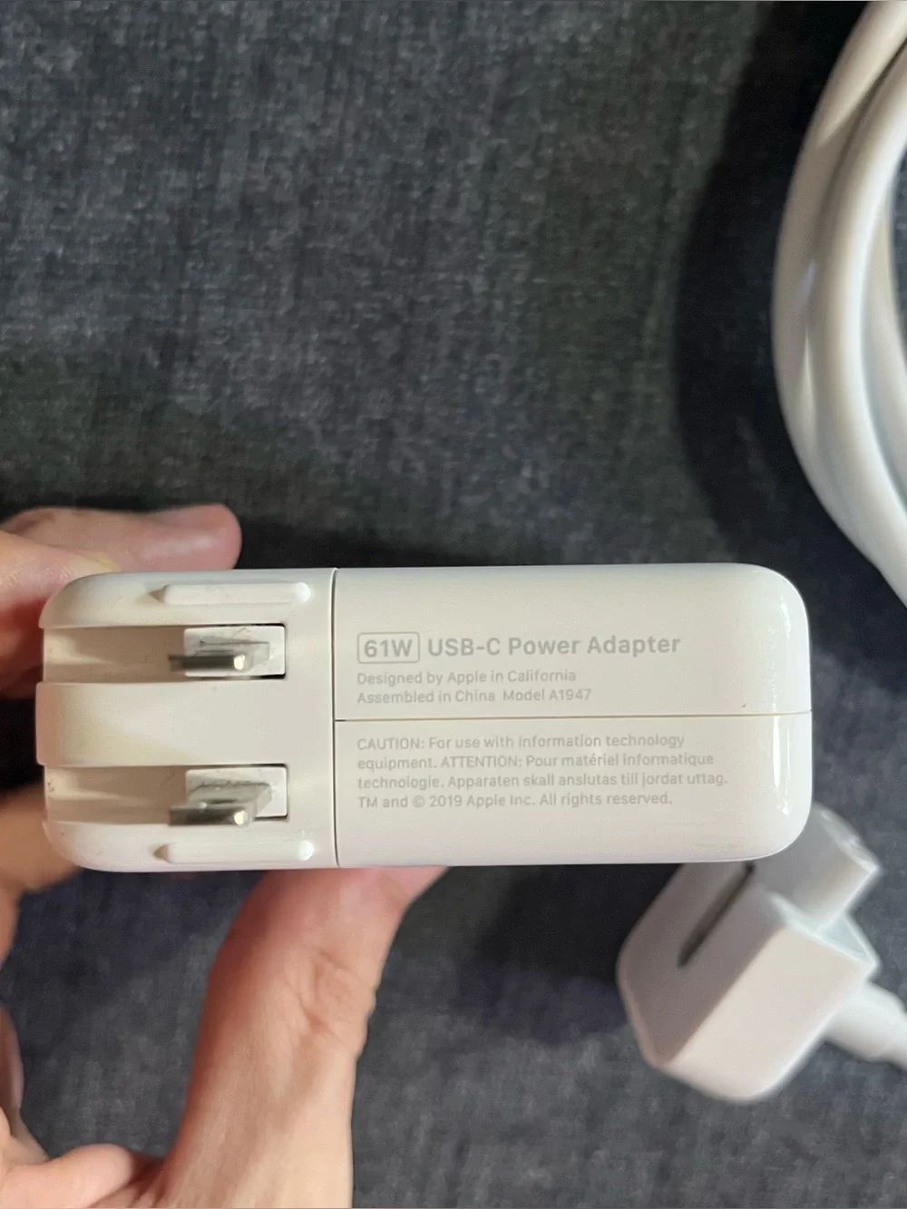 Genuine OEM Apple 61w USB-C Power Adapter A1947  and power extension cable